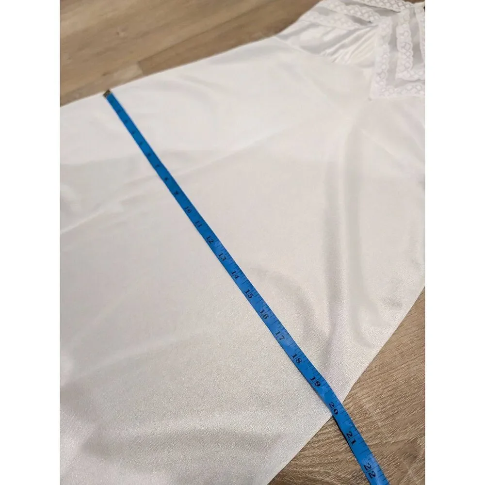 Vintage Rich Form White Nylon Full Slip Lace Trim Size 36 Bridal Coquette Boho